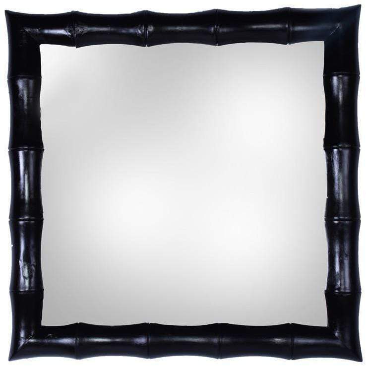 Black Bamboo Frame Wall Mirror