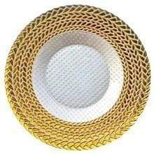 Glass weave charger plates - Gold/Ivory 33cm Diameter Serveware Dianna-Lynn Decor