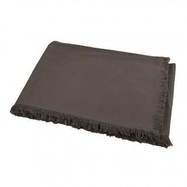 Grey Cotton Fringed Tablecloth-160x240cm Napery Dianna-Lynn Decor