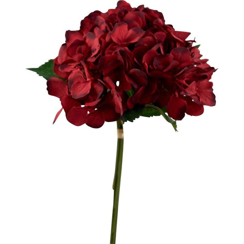 Hydrangea Victoria Bouquet Red (32cmH) Artificial Flowers and Greenery Dianna-Lynn Decor