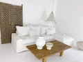 Lofi 100% Linen Corner Lounge - White