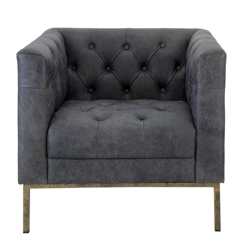Mika Leather Armchair - Lead Lounges and Chairs Dianna-Lynn Decor