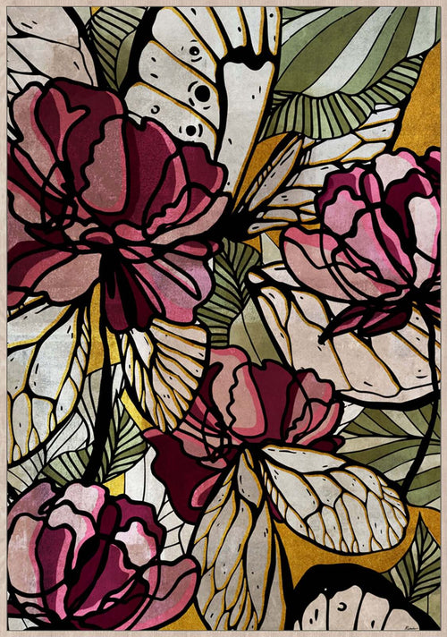 Premium Edition - Ruby Tropical Bouquet - 62 x 92 Wall Art and Mirrors Dianna-Lynn Decor