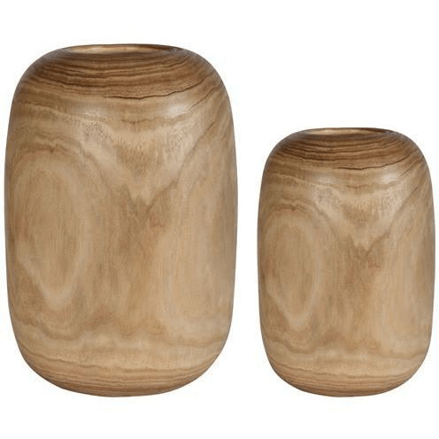 S/2 Large Round Vase in Natural Planters and Vases Dianna-Lynn Decor