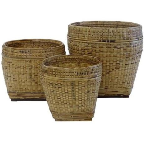 Set of 3 Rattan Planter Baskets Natural Planters and Vases Dianna-Lynn Decor