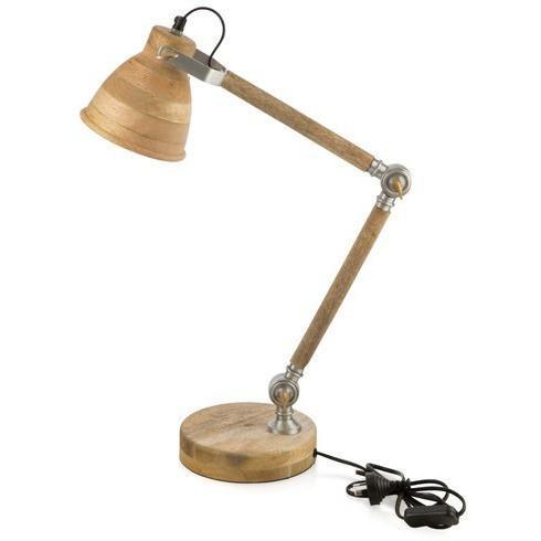 Table Lamp with Pipe Shade and Mango Wood Base