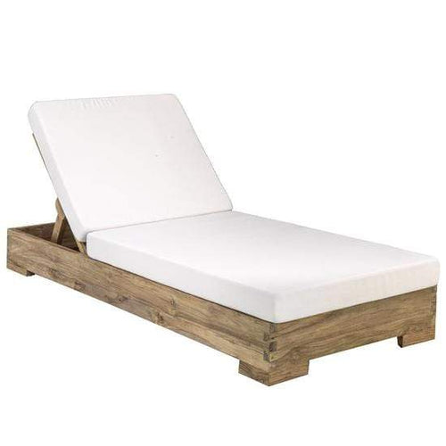 Teak Outdoor Sun Lounger - Natural Alfresco Furniture Dianna-Lynn Decor
