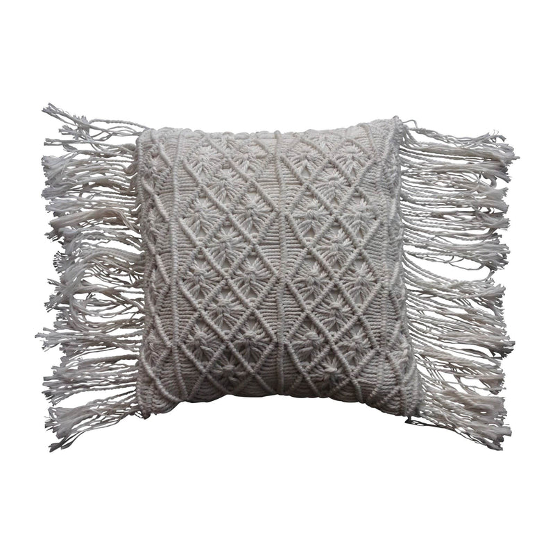 White Boho Luxe Cushion Cover - 45 x 45 CM