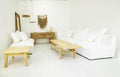 White Lavinia Corner Sofa Suite - 100% Linen