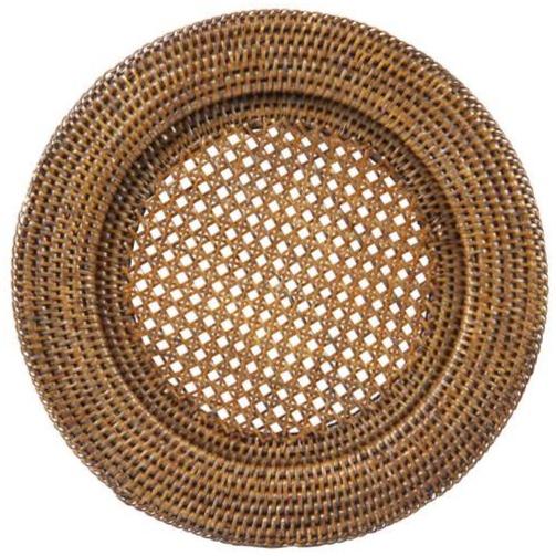 Wicker/rattan charger plates - 33cm, Brown