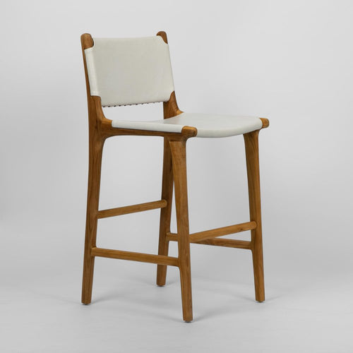 Marvin High Back Bar Stool White Leather | Dianna-Lynn Decor