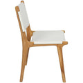 Marvin Teak Dining Chair White Leather