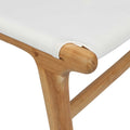 Marvin Teak Dining Chair White Leather