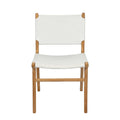 Marvin Teak Dining Chair White Leather