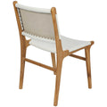 Marvin Teak Dining Chair White Leather