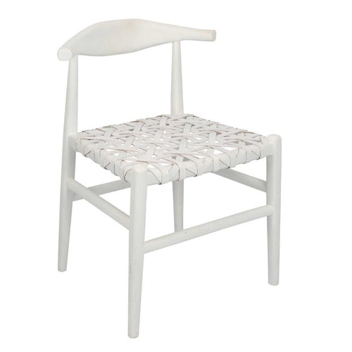 Sorren Dining Chair - White Leather | Dianna-Lynn Decor