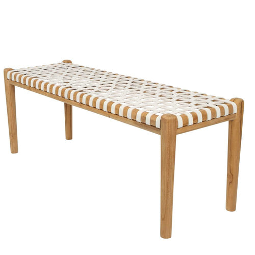Gerti Bench Seat in White Angle | Dianna-Lynn Decor