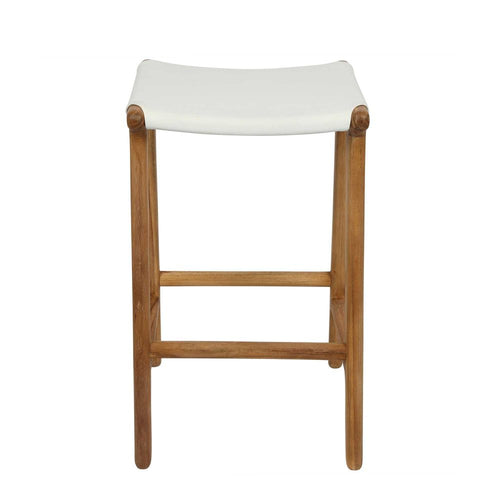 Marvin Bar Stool White Leather | Dianna-Lynn Decor