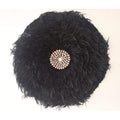 90cm XL Round Feather and Shell Wall Art - Black