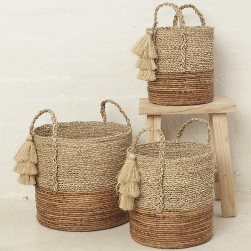 Anak Tassel Basket Basketware Dianna-Lynn Decor