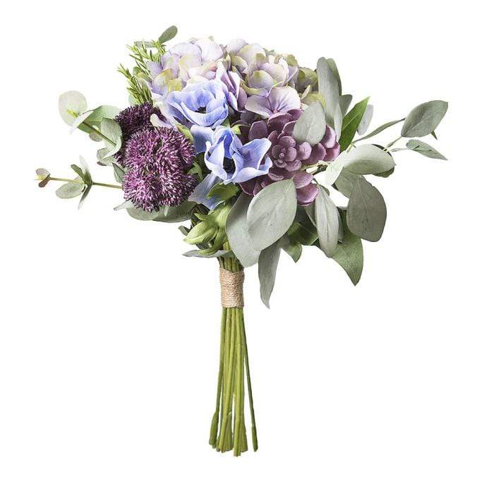Artificial Hydrangea Mix Bouquet - Lavender/Purple
