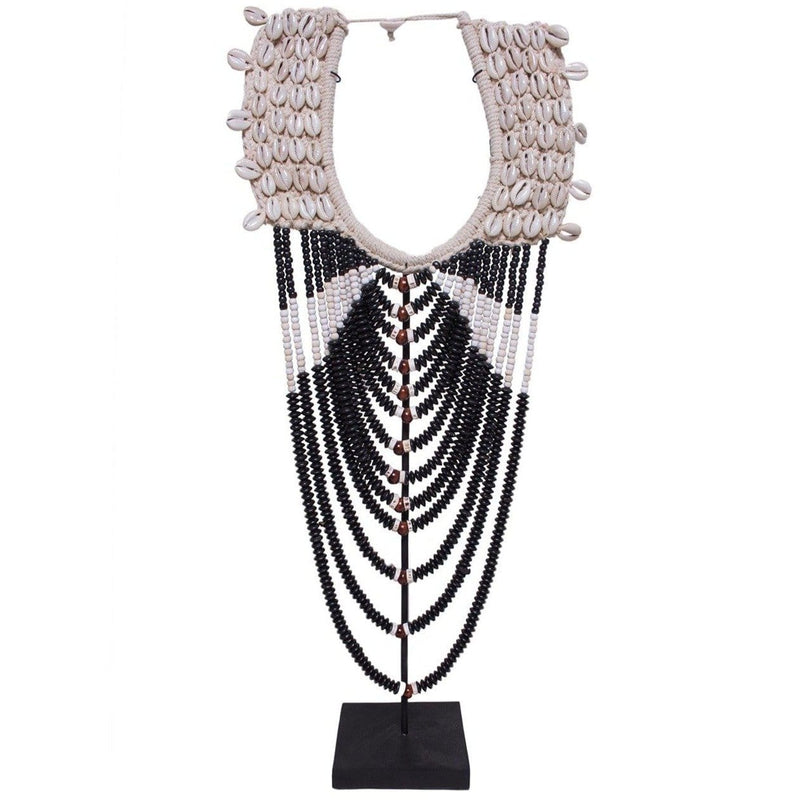 Black Tribal Necklace on Stand