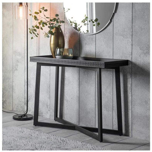 Boho Console Table - Mat Black Cabinets and Consoles Dianna-Lynn Decor
