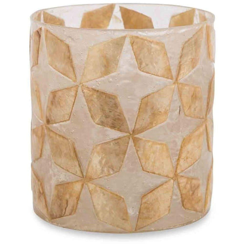 Capiz Shell Votive Candle Holder - Brown Lanterns and Candle Holders Dianna-Lynn Decor