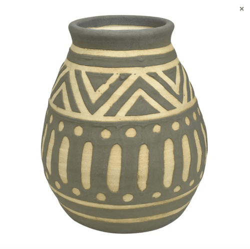 Ekka Tribal Ceramic Vase 13x15cm Planters and Vases Dianna-Lynn Decor