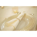 Glass weave charger plates - Gold/Ivory 33cm Diameter