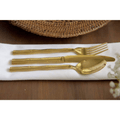 Gold bamboo cutlery - 3 pce set - Knife/Fork/Spoon