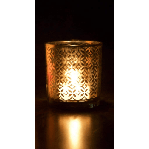 Gold mercury glass frangipani votive candle holder W7*H8cm Candle Holders and Lanterns Dianna-Lynn Decor