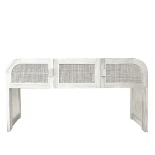 Grace Rattan Console Table Chalk Cabinets and Consoles Dianna-Lynn Decor
