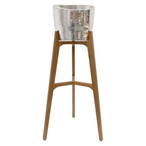 Hammered metal and wood Ice Bucket Serveware Dianna-Lynn Decor