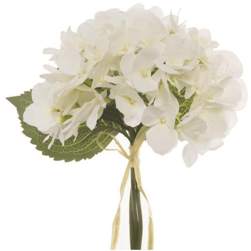 Hydrangea Victoria Bouquet (32cmH) White Artificial Flowers and Greenery Dianna-Lynn Decor