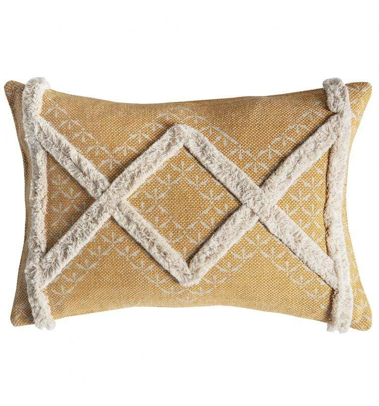Kazaar Hand Embroidered Cushion Ochre