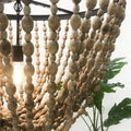 Large Deco Beaded Chandelier - Natural (76x76cm)