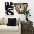 Large Deco Beaded Chandelier - Natural (76x76cm)