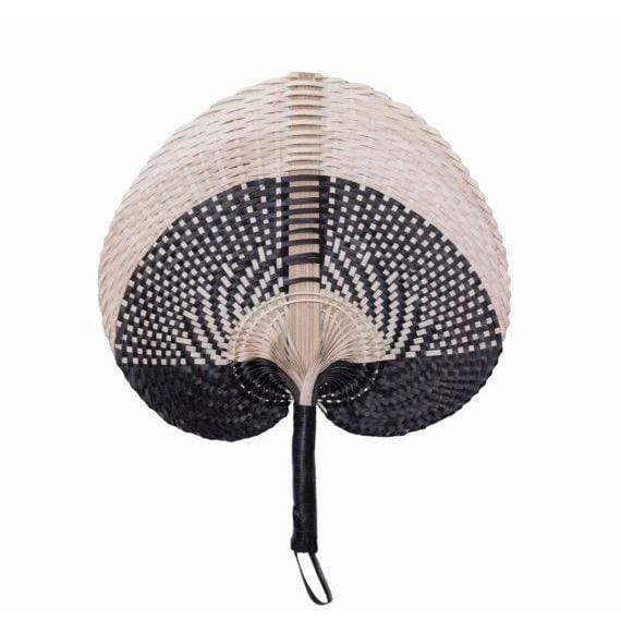 Large Palm Leaf Fan - Natural and Black