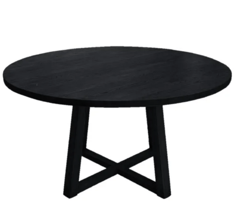 Lei Round Oak Dining Table - Black