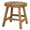 Low Round Stool, Antique Natural