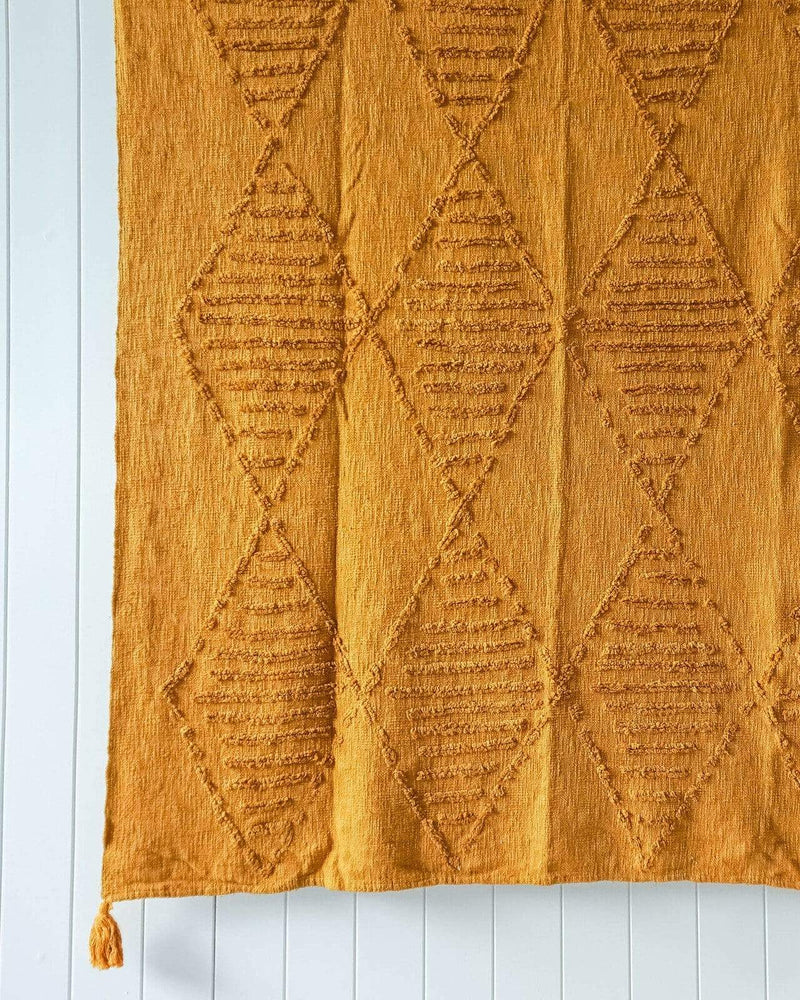 Maya Throw Blanket - Ochre - 125x150