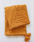 Maya Throw Blanket - Ochre - 125x150