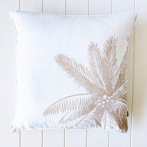 Natural on White Coco Palm - 50 x 50 Soft Furnishings Dianna-Lynn Decor