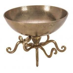 Octopus Aluminium Bowl in Gold or Silver Serveware Dianna-Lynn Decor