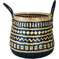 Oversize Zazu Tribal Basket with Rope Handles - Wide