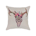 Pink Bohemian Cattle Skull Cushion Cover - 45 x 45cm