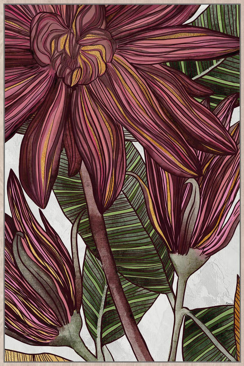 Premium Edition - Ruby Tropical Flowers - 62 x 92 Wall Art and Mirrors Dianna-Lynn Decor