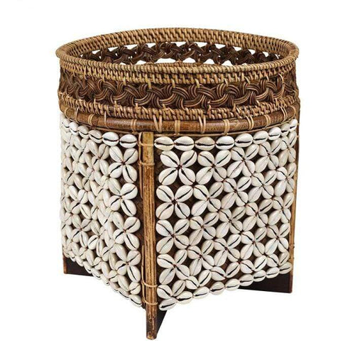 Rattan and Shell Planter Planters and Vases Dianna-Lynn Decor