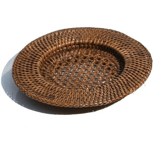 Rattan Candle Underplate - Brown Lanterns and Candle Holders Dianna-Lynn Decor